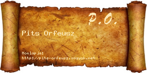 Pits Orfeusz névjegykártya